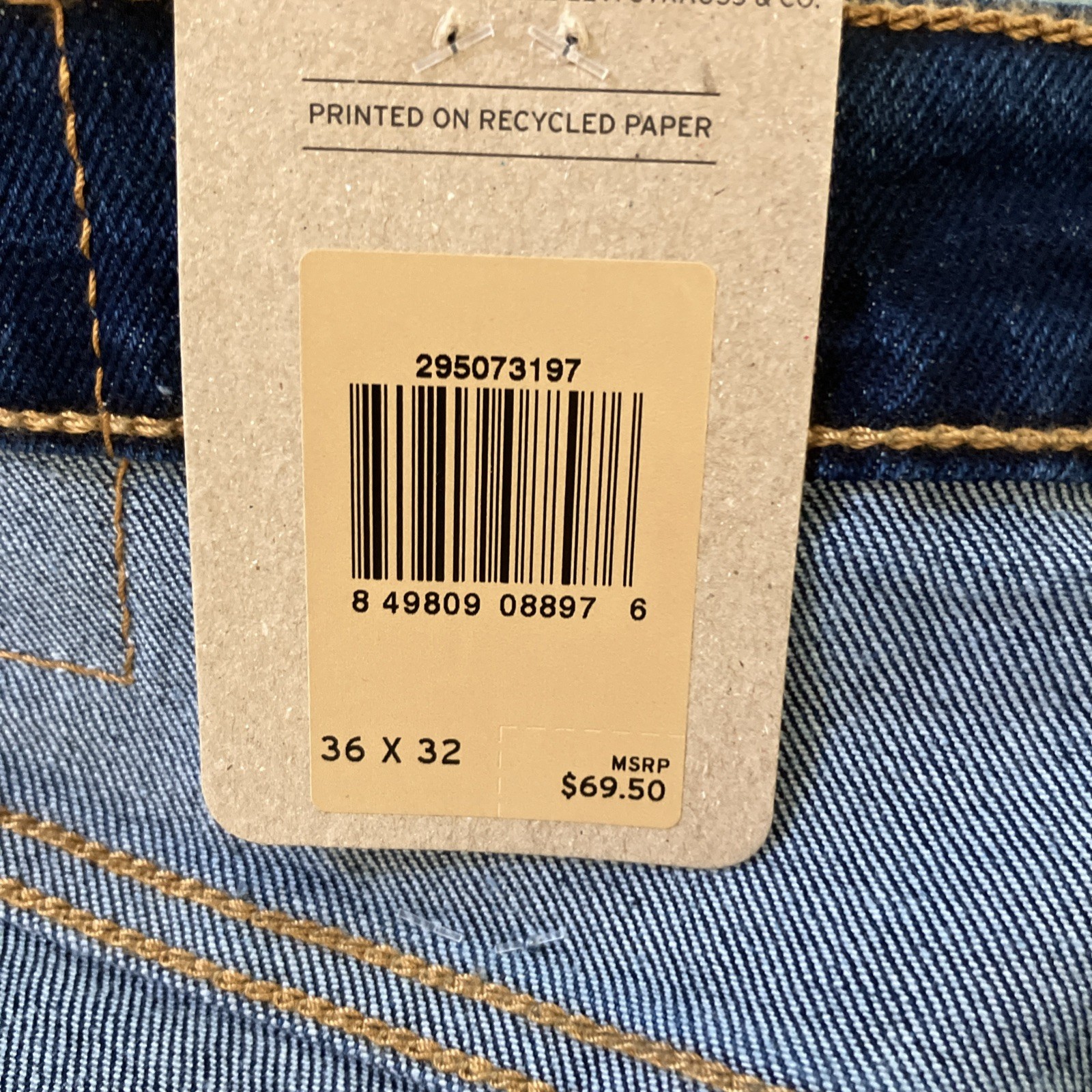 NWT Men’s Levi’s 502 Taper Stretch Dark Blue Jeans Size 36”x32”
