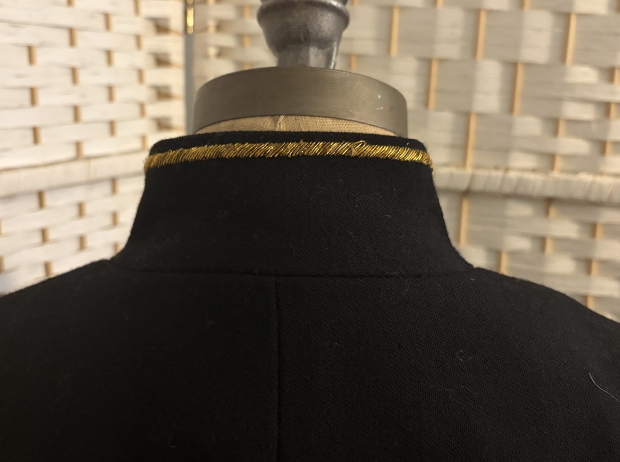 Vintage Ralph Lauren 100% Wool Military Peplum Gold Embossed Buttons, Embroidery