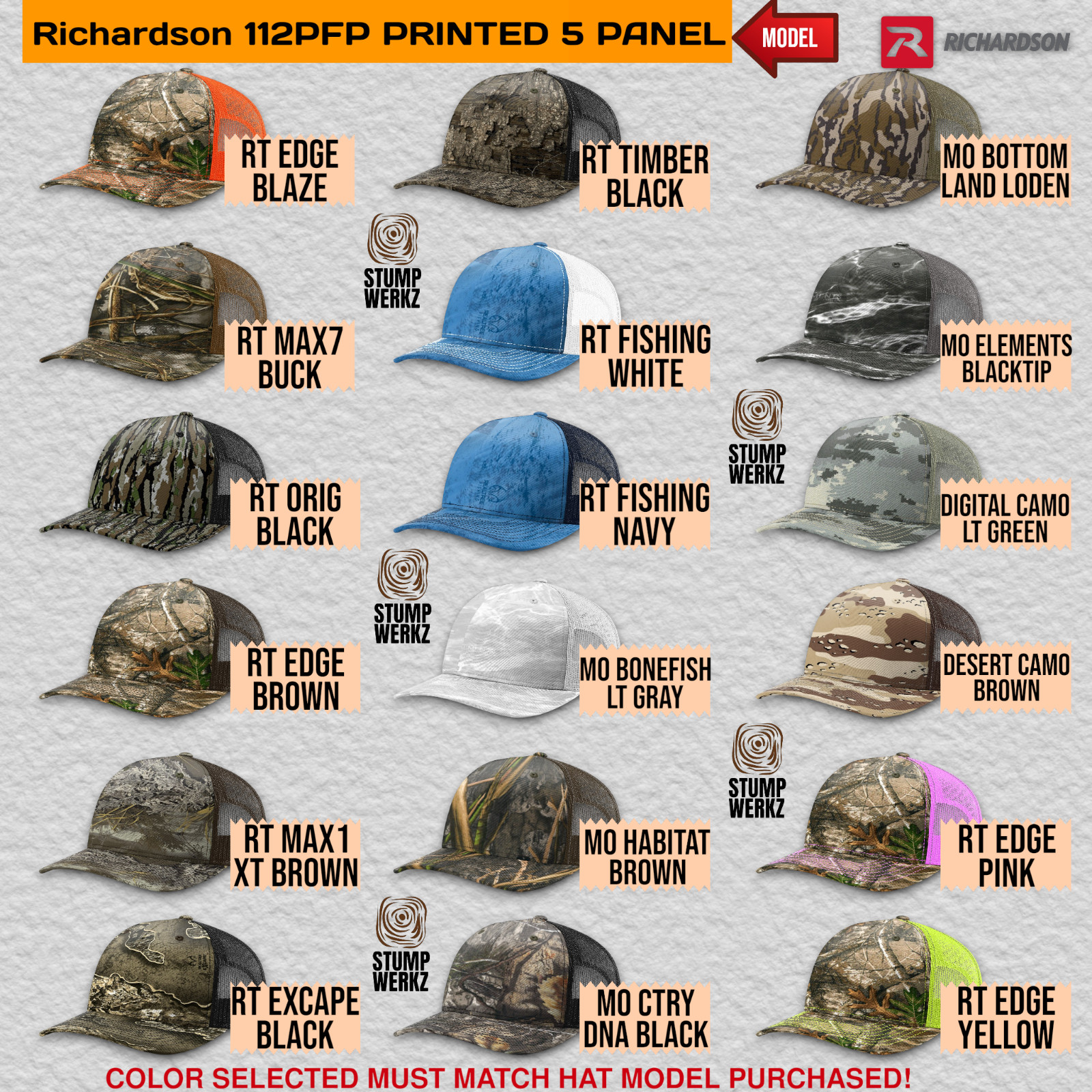 Custom Personalized Hat Baseball Cap Trucker Richardson 112 312 168 Logo Promo