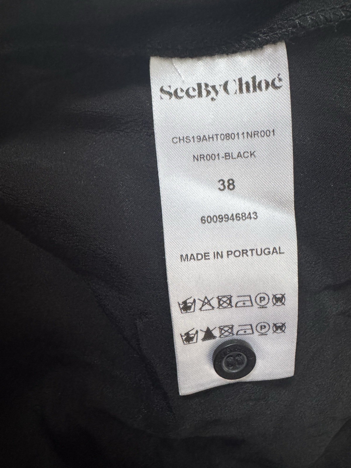 See By Chloé Black Silk Viscose Blend Top Sz 38 US 6 NWT Portugal $410