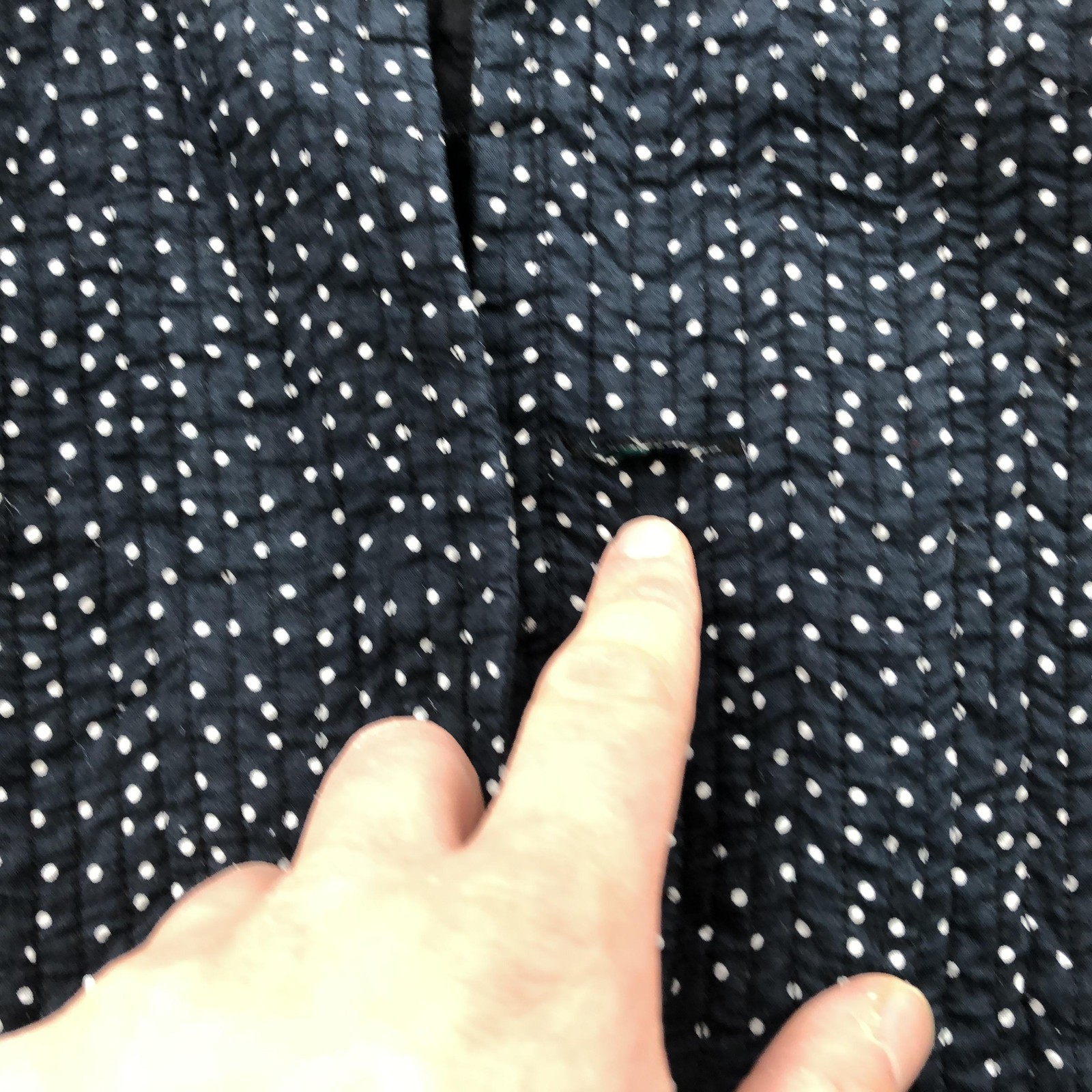 Reversible Quilted Cotton Jacket Womens Medium Multicolor Geometric Polka Dot