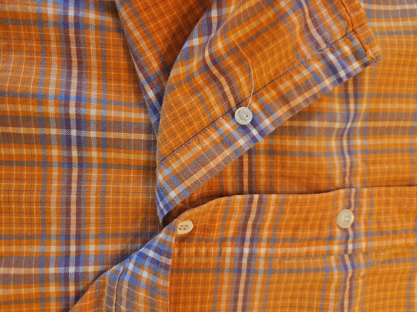 Duck Head Classic Oxford 100% Cotton Orange Plaid Button Down Shirt Men’s Size L