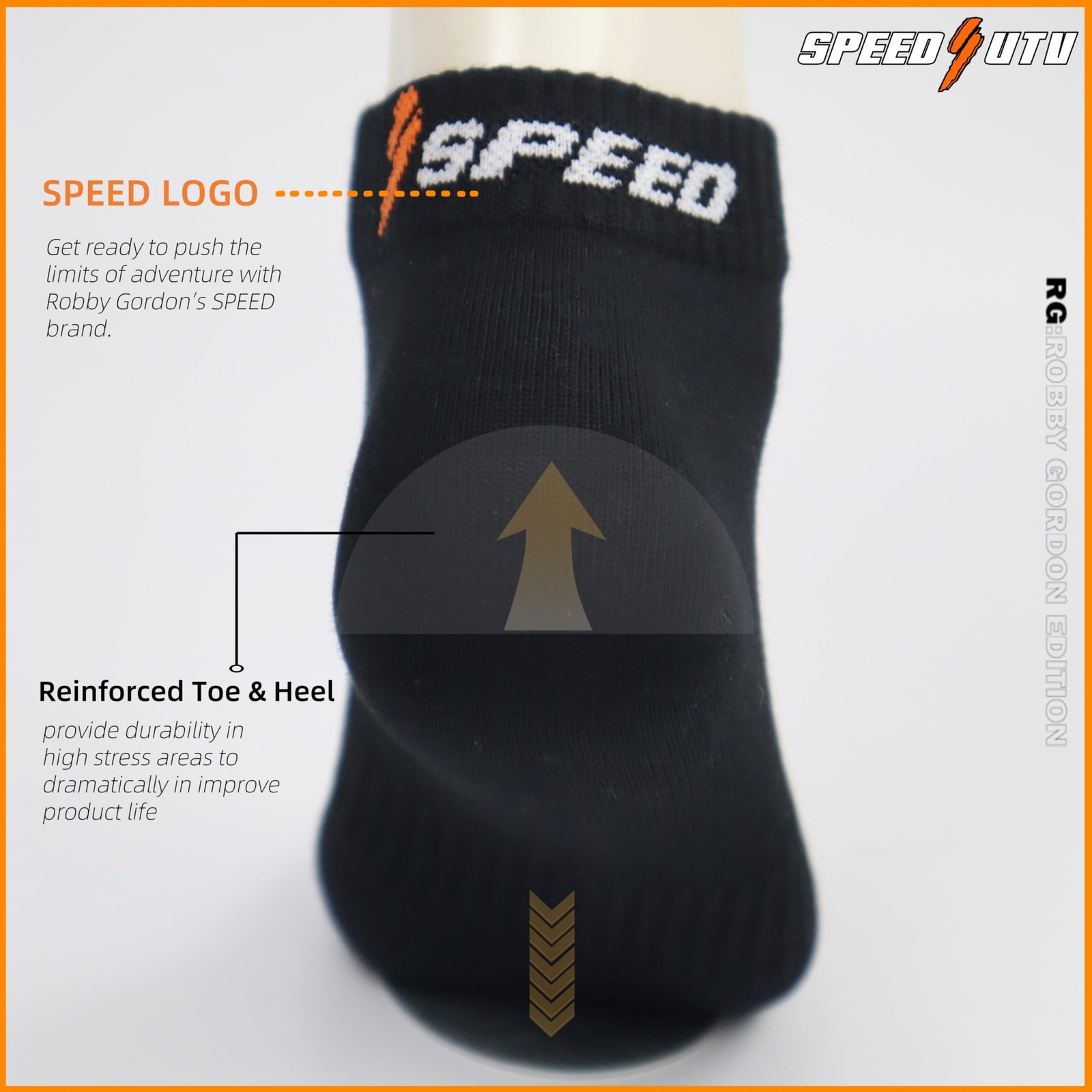 Speed Energy Racing Car Athletic Ankle Socks, Black, Premium One Size, Black