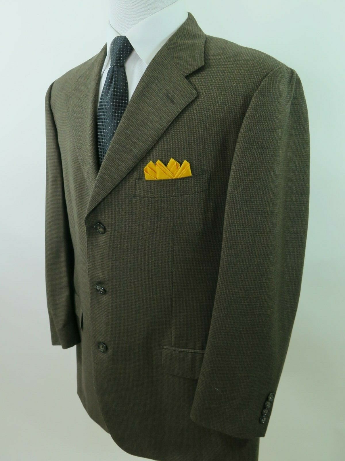 Corneliani Men’s Pure Wool Micro-Check Italian Blazer Jacket Sport Coat 44 R EUC