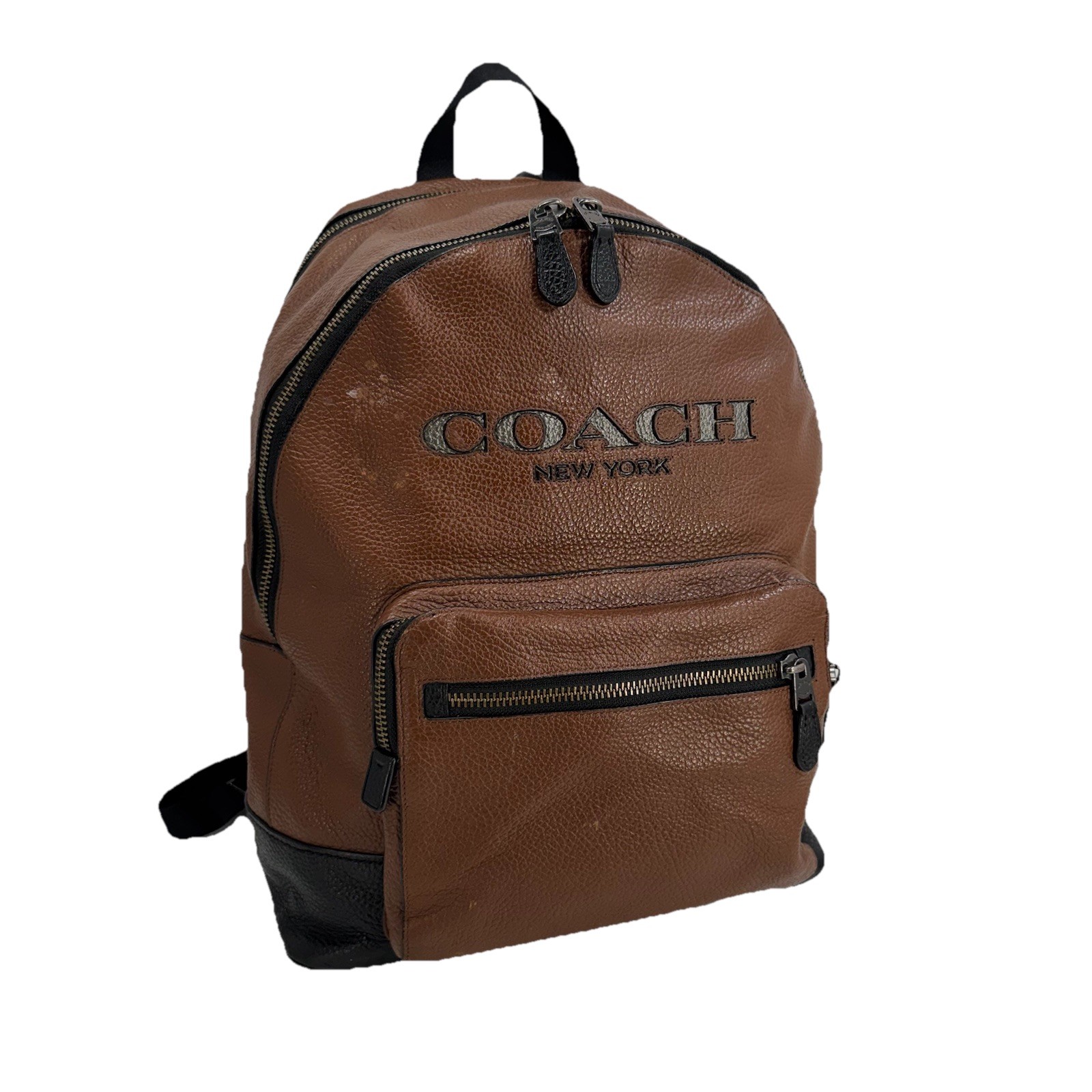 Coach West Brown Pebbled Leather Laptop Backpack F37802 – See Details