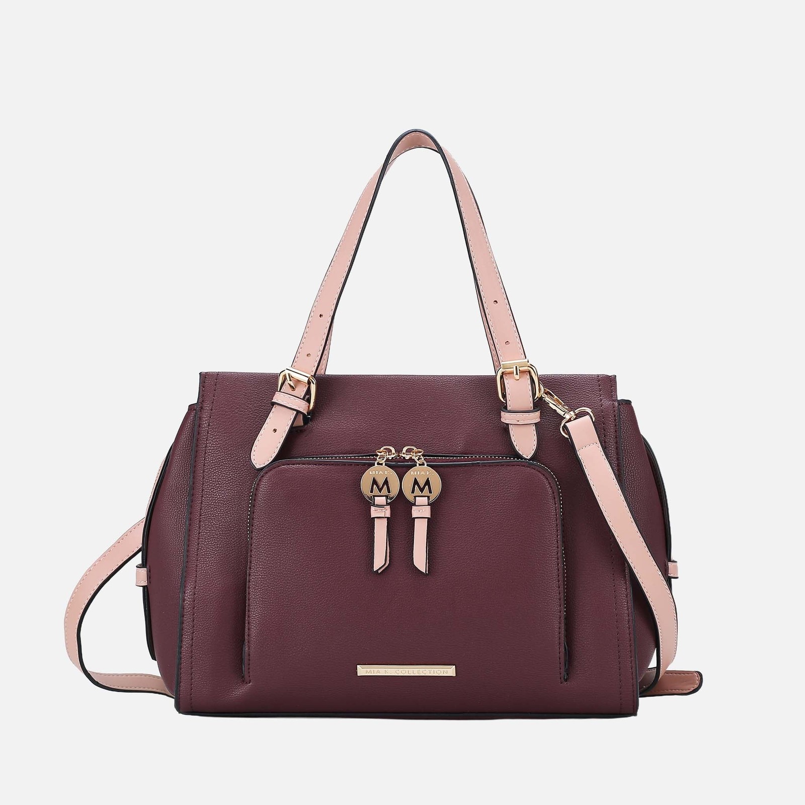 Lightweight Petite Vegan Satchel with Organized Pockets