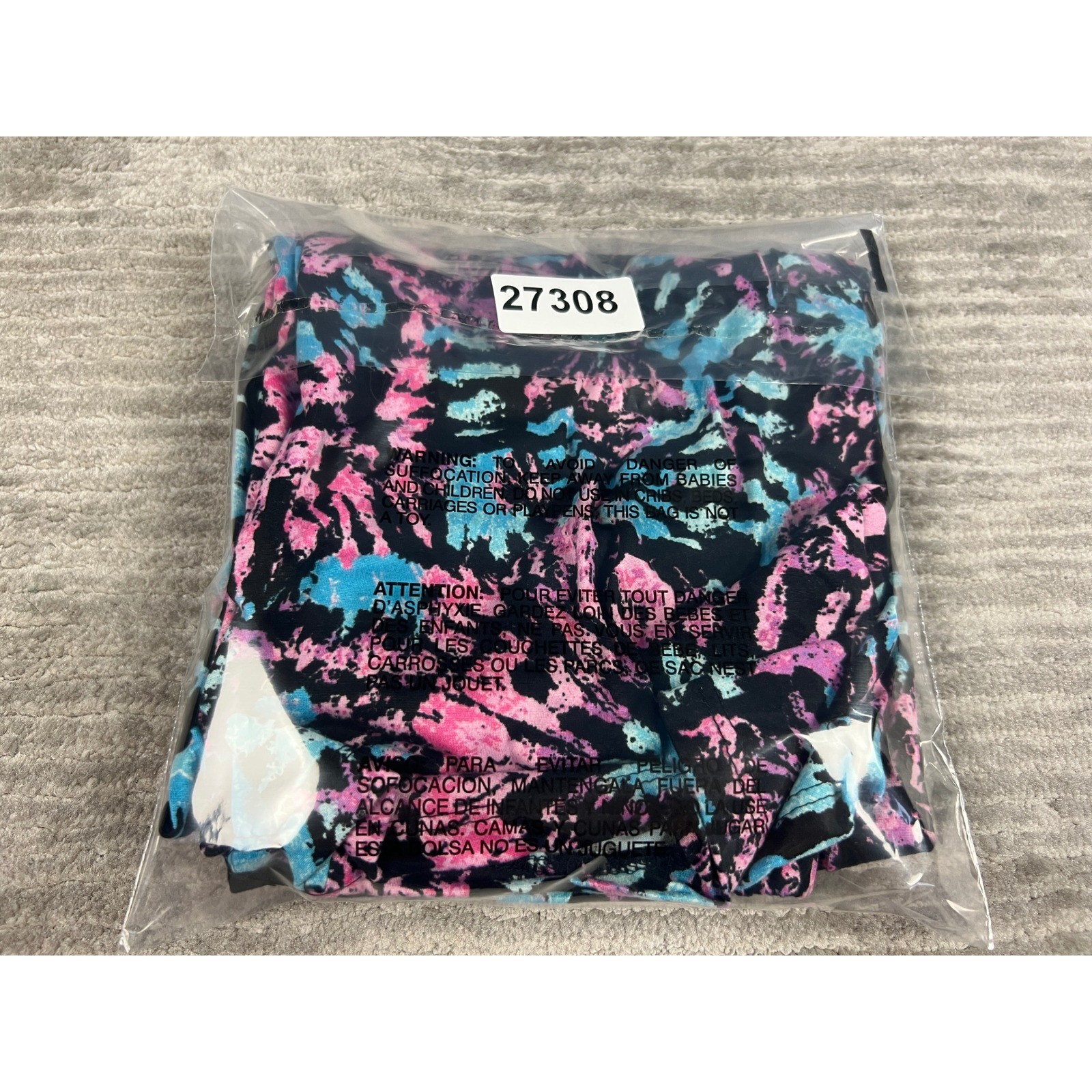 Bobbie Brooks Pajama Pants Womens Small Pink Blue Tie Dye Wide Leg Sleepwear USA