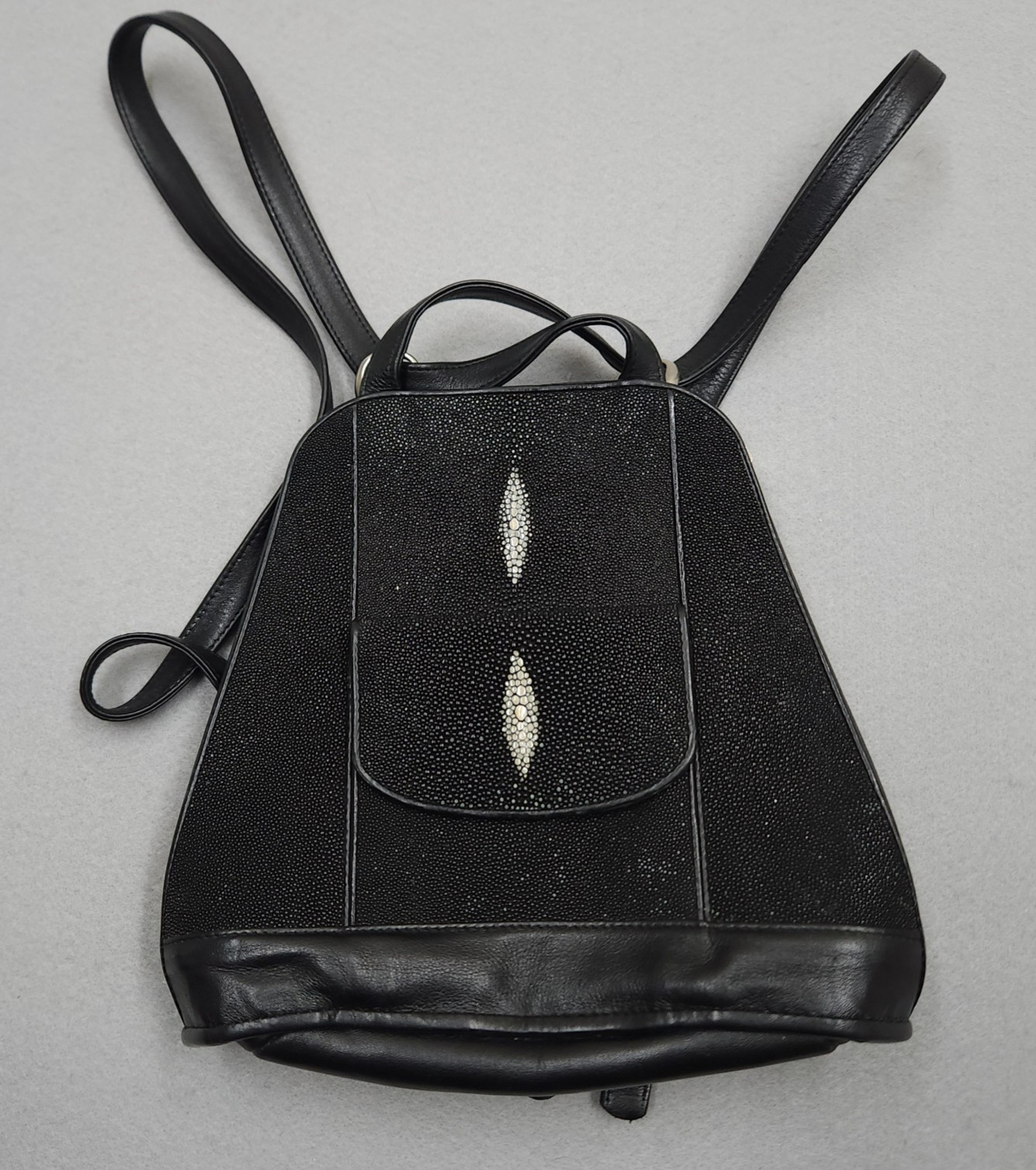 Vintage Kismet Stingray & Leather Black Mini Backpack / Purse Bag Exotic Rare