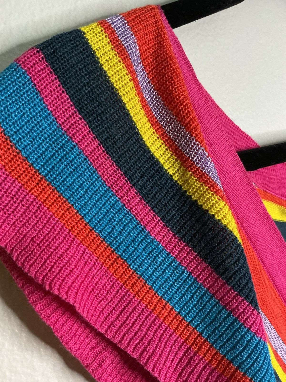 Barbiecore Nanette Lepore Multicolor Striped Knit Maxi Dress Cap Sleeve S