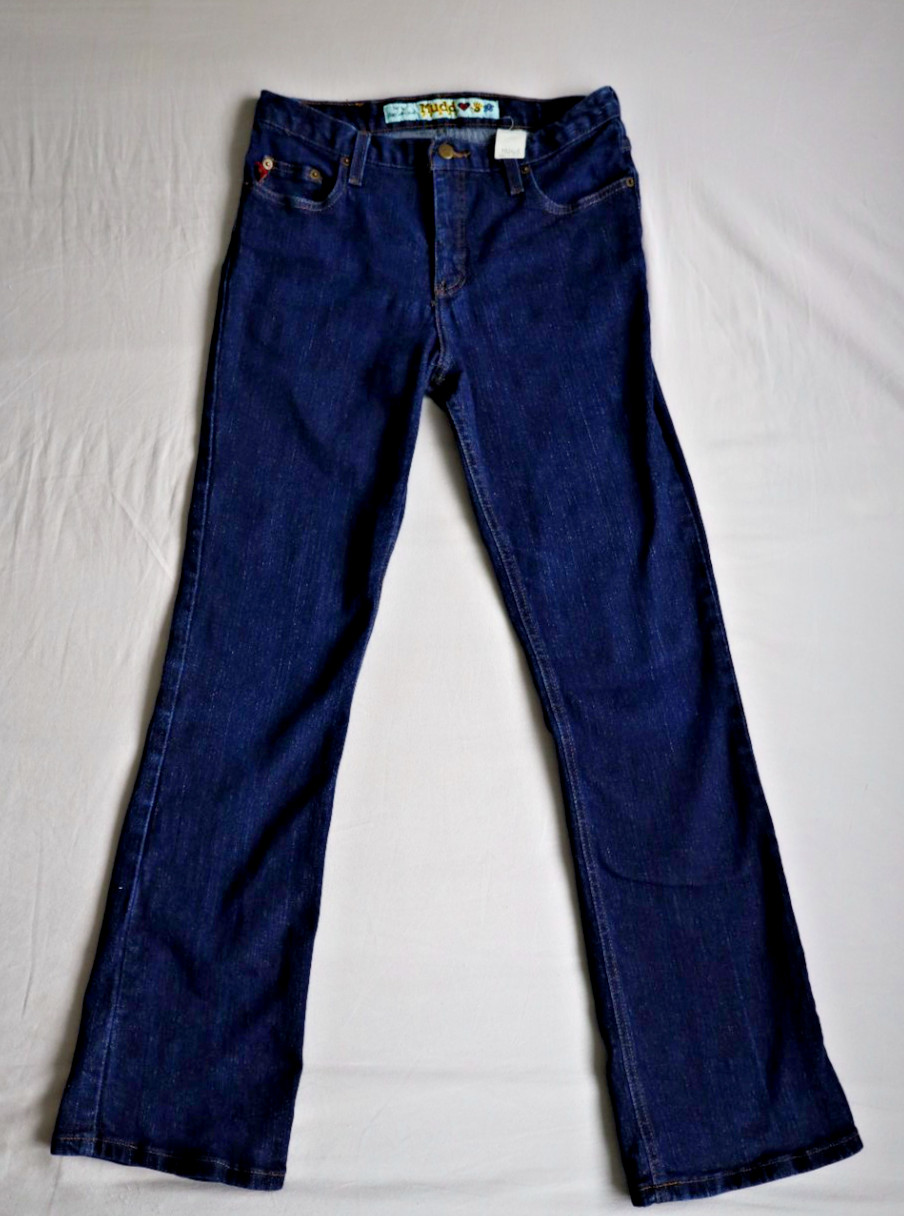 VTG Y2K Mudd Jeans Womens Size 8 Dark Wash Low/Mid Rise Flare Beat Generation