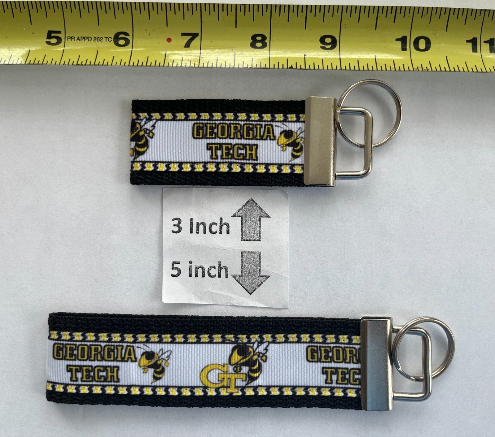 Georgia Tech Keychain 1.25” wide Yellowjacket Gift 4 Her Him Mom Dad Alumni Grad