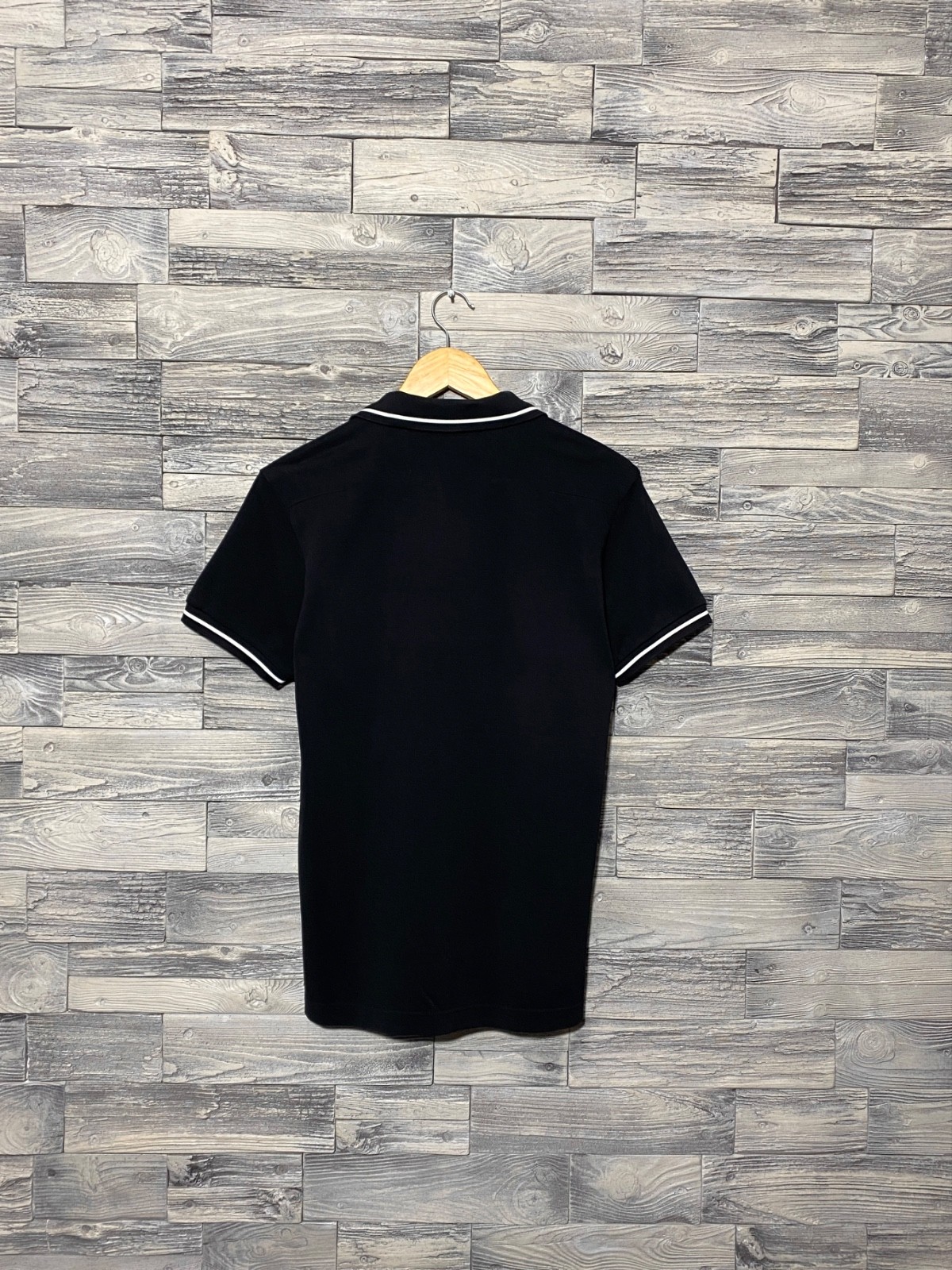CHRISTIAN DIOR Men’s Embroidered Black Cotton Bee Classic Short Sleeve Polo Sz M