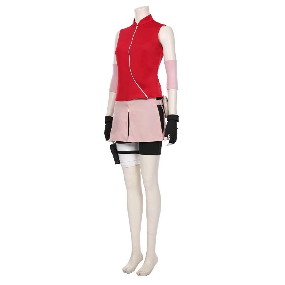 Naruto Shippuden Cosplay Haruno Sakura Complete Set Ninja Costume Cosplay Outfit