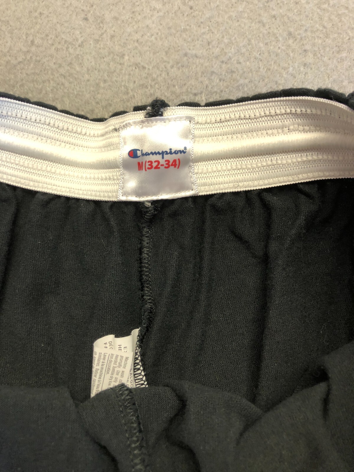 Champion Sweat Shorts Adult Medium 32-34 Black Cotton Elastic Waist Active