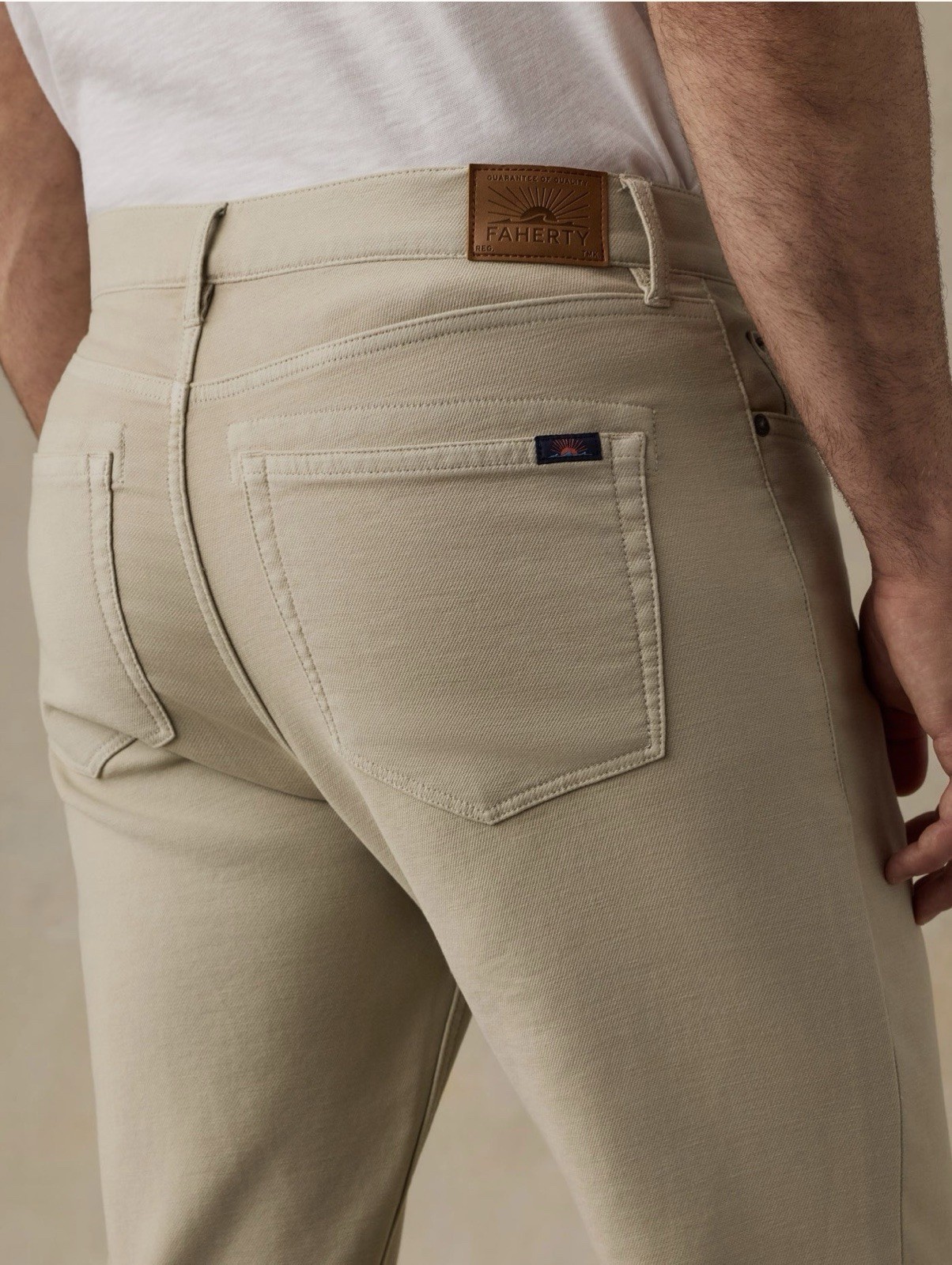 Stretch Terry 5-Pocket Pant – Stone 33×32