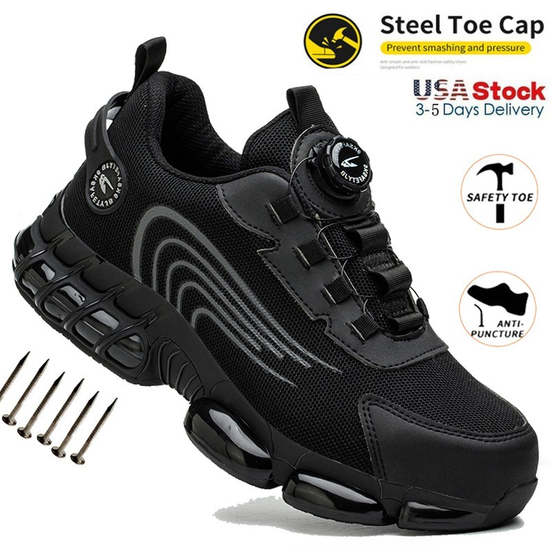 Steel Toe Shoes Men Lightweight Anti-smash Steel Toe Sneakers Indestructible