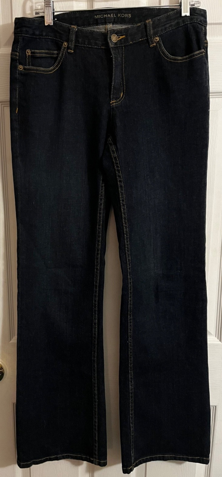 Michael Kors Denim Blue Jean Pants Womens 8 Stretch 98% Cotton Actual 34 X 33”