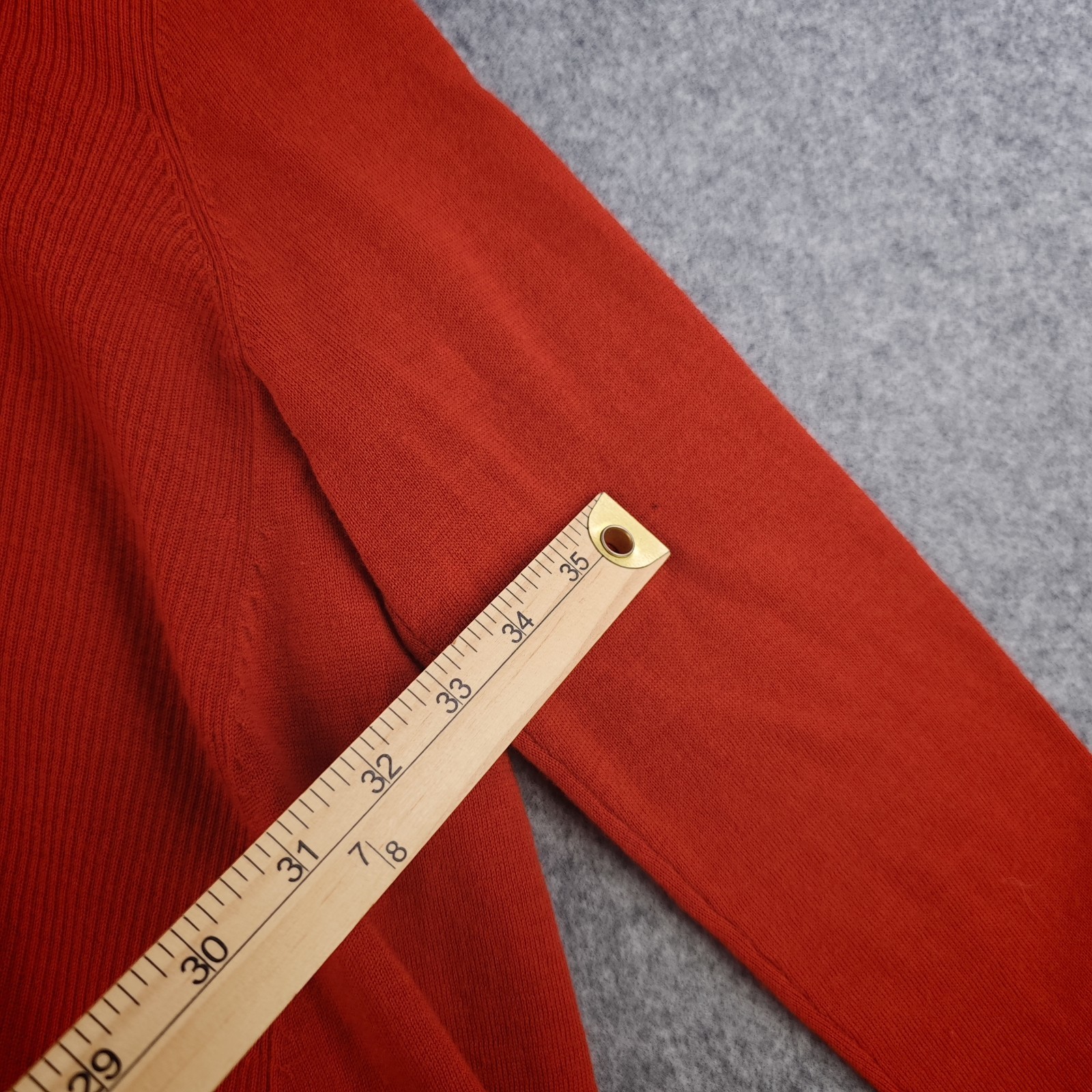 Eileen Fisher Cardigan Petite Ps/Pp Open Front Red 100% Merino Wool Italian Yarn