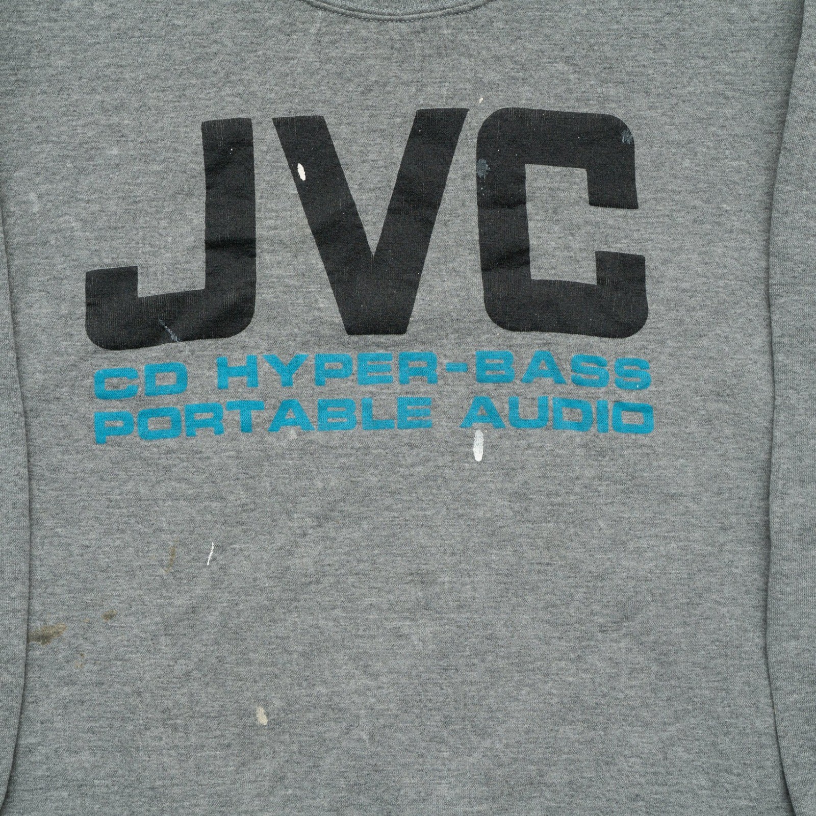Vintage 90s JVC CD Hyper-Bass Portable Audio Distressed T Shirt Adult XL Paint