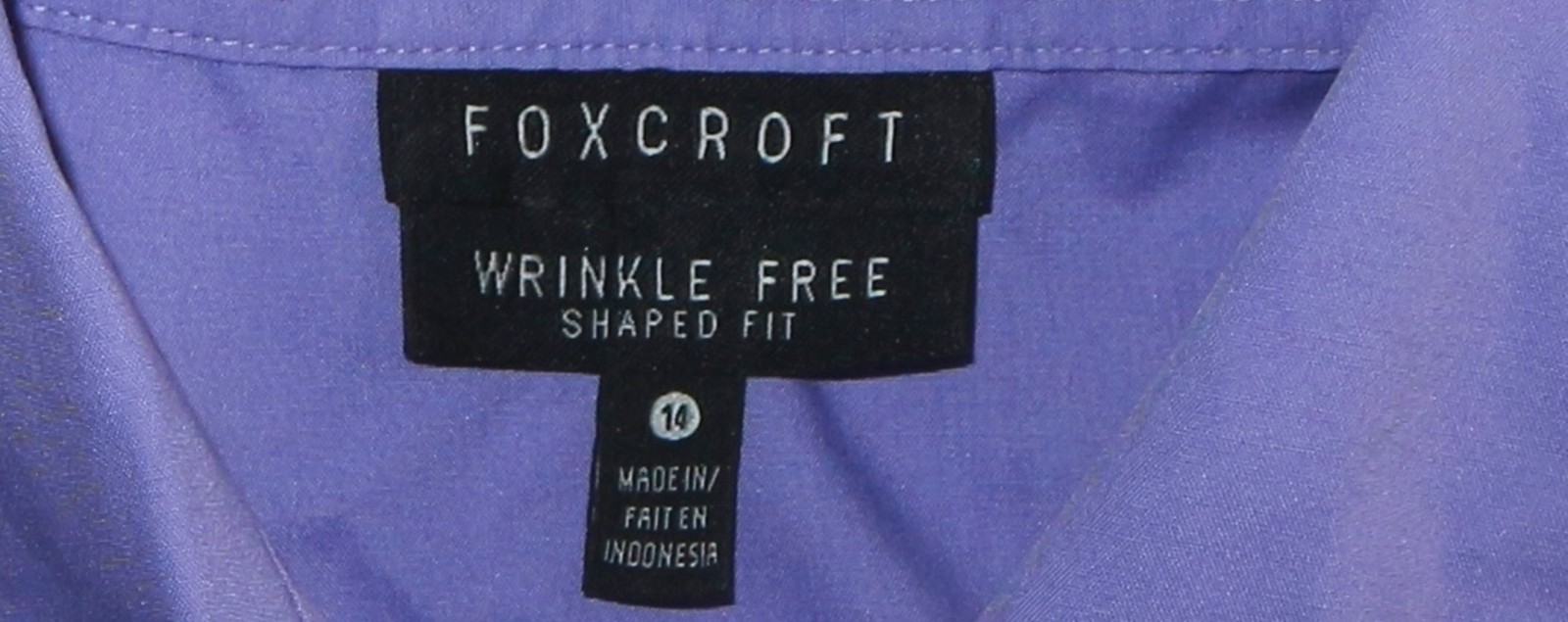 FOXCROFT Lavender Wrinkle Free Shaped Fit Blse 44 In Chst 26.5 In Lng Sz 14 EXC