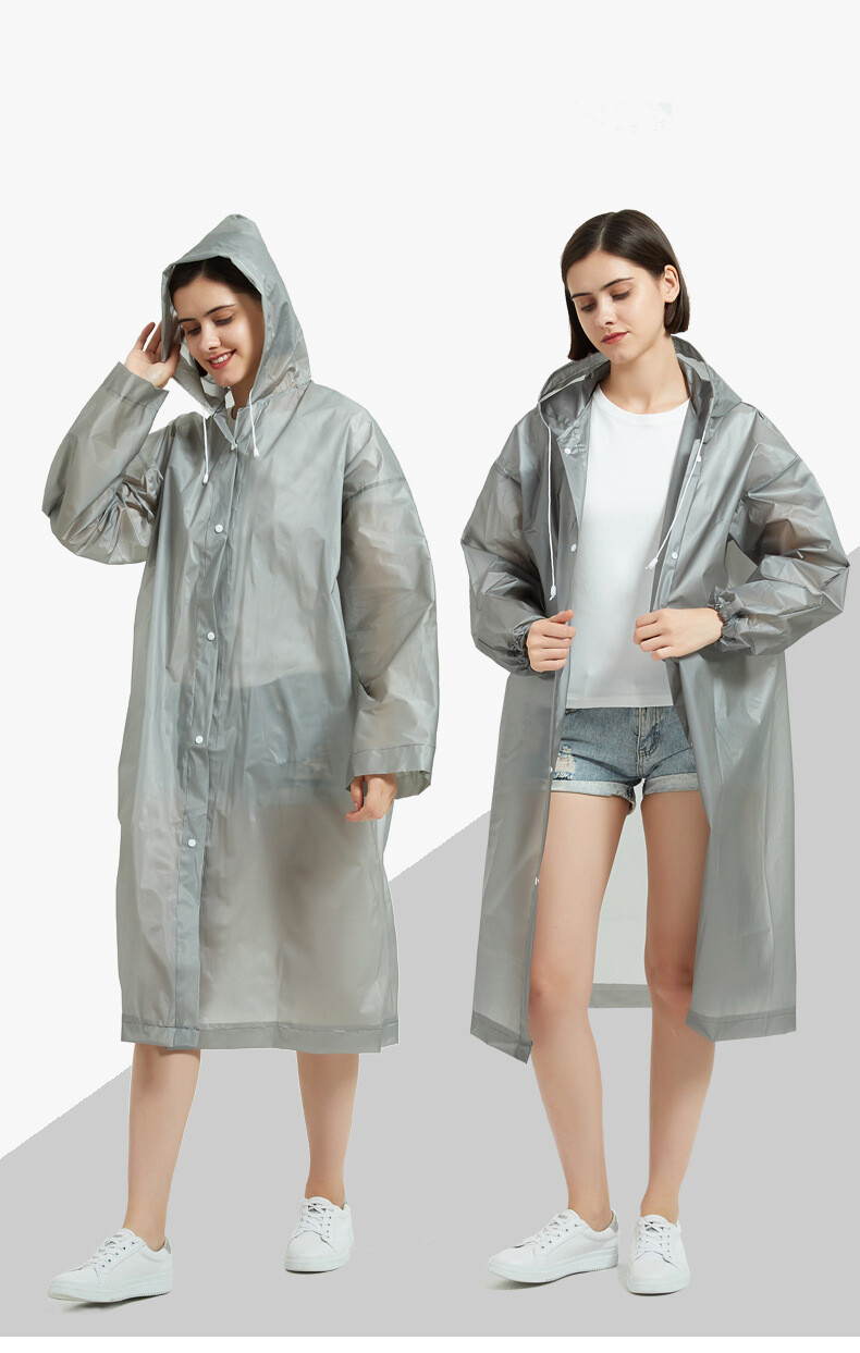 Unisex Adult Raincoat Waterproof Rain Coat Hooded Jacket Poncho Rainwear Camping