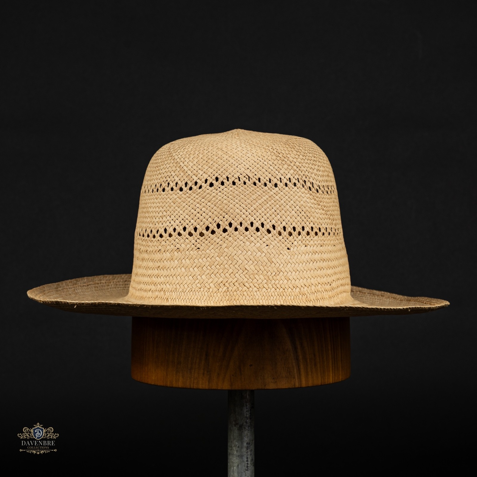 Rollable Montecristi Toquilla Palm Straw Panama Hat Natural Blocked 7 1/4