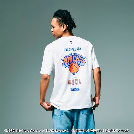 ONE PIECE × NBA T-Shirts ACE×New York KNICKS BLACK、White