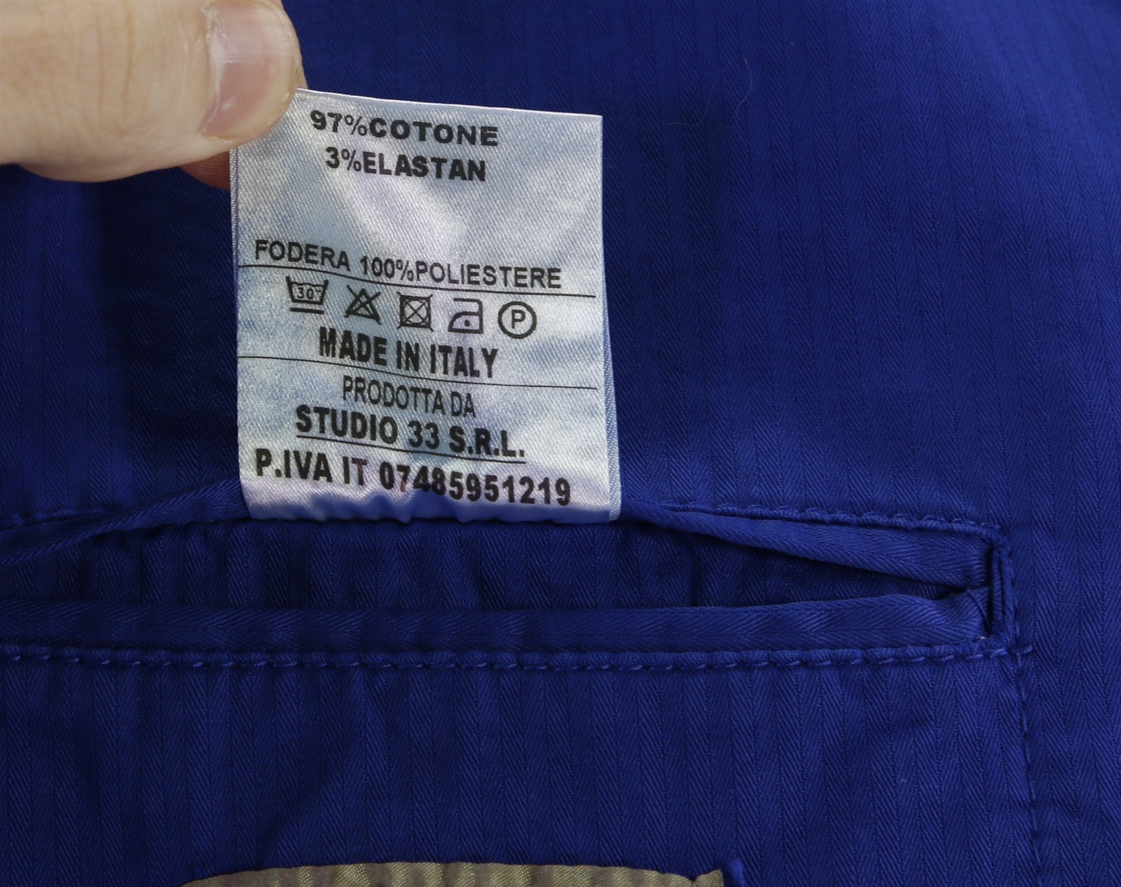 Mulish Italia Royal Blue Cotton Patch Pocket Unstructured Blazer Jacket 38S