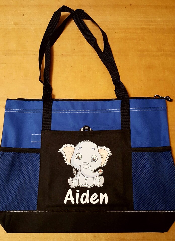 BABY KOALA BEAR PERSONALIZED NAME TOTE PURSE TRAVEL SPORTS GYM DIAPER BAG ZIPS