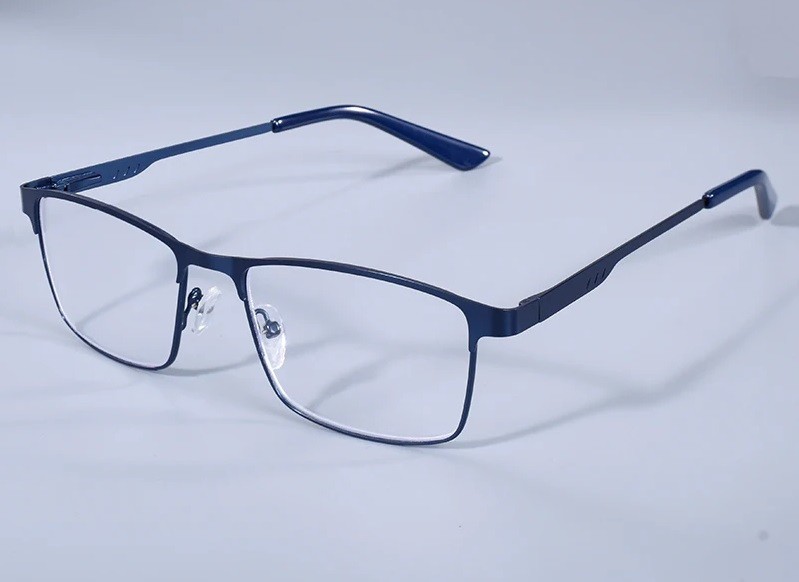 Men Women Reading Glasses Rectangle Metal Frame Spring Hinge Vision Eyewear