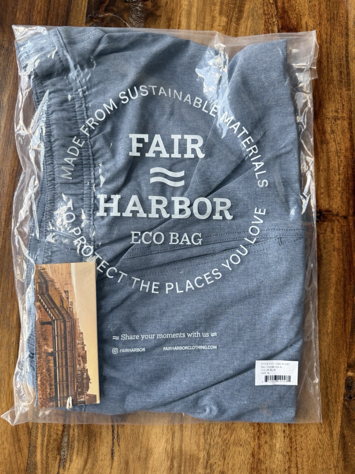 Fair Harbor The One Men’s Short No Liner 8’ Blue New With Tags
