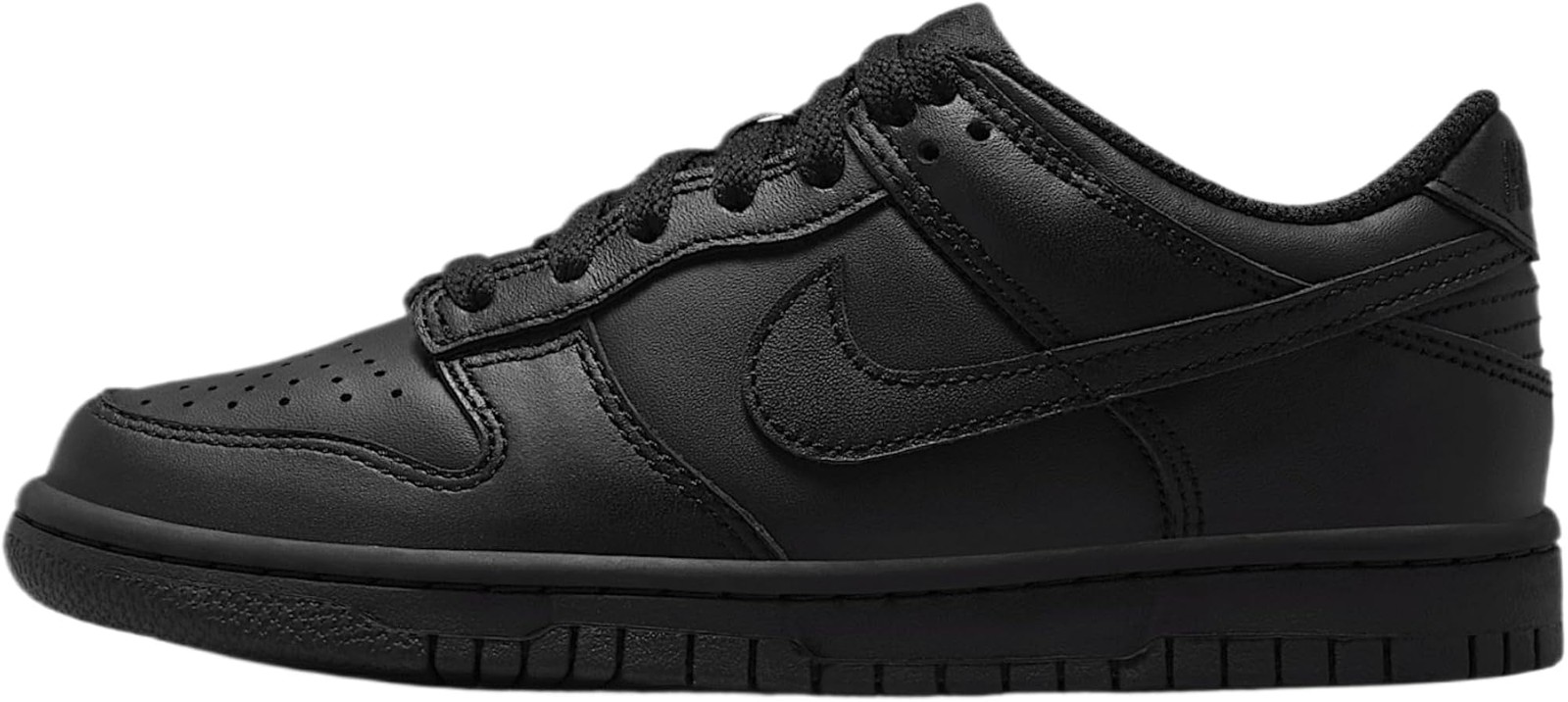 Nike Dunk Low Big Kids’ Shoes (FB9109-009, Black/Black/Black) Size 5.5 – Black/B