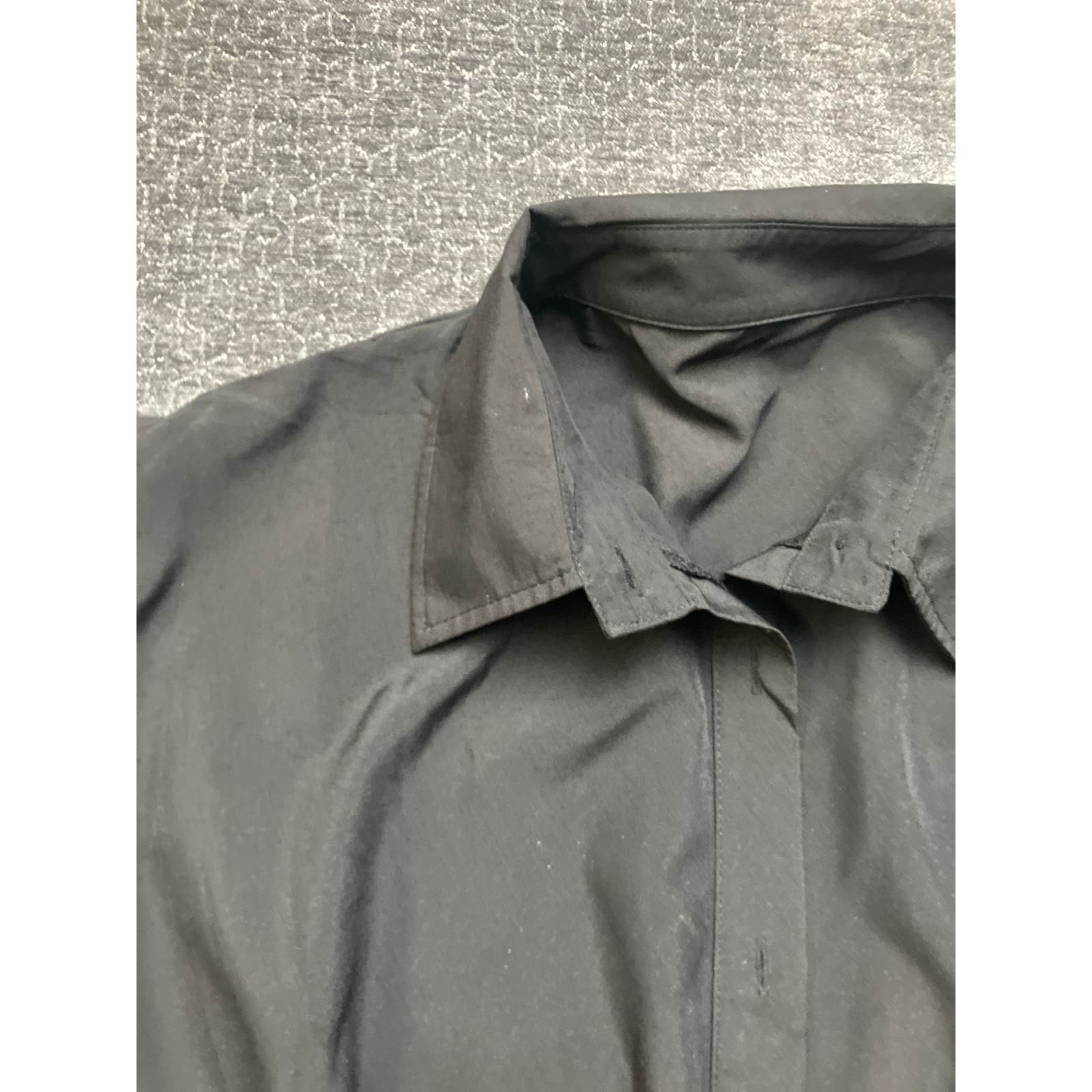 Lyaner Shirt Dress Womens Medium Black Tie Waist Short Sleeve Twist Button Front
