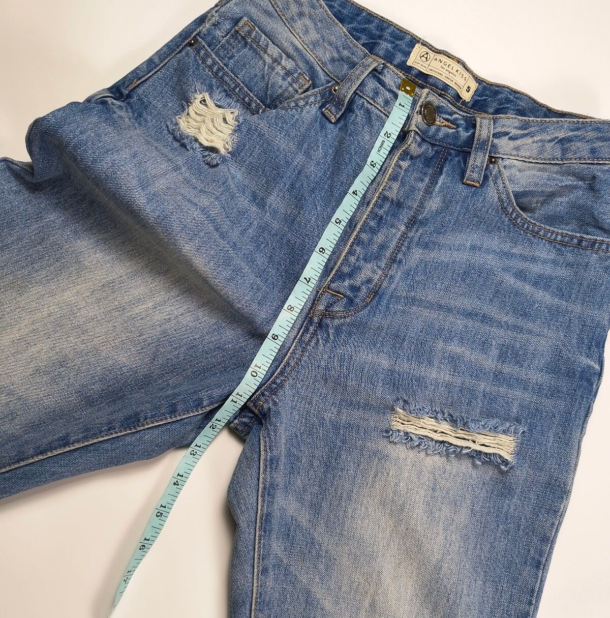 Angel Kiss High-Rise Distressed Mom Jeans Size 5