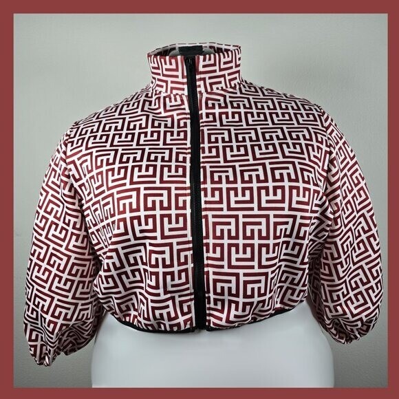 Chic Red Geometric Jacket (NWOT)