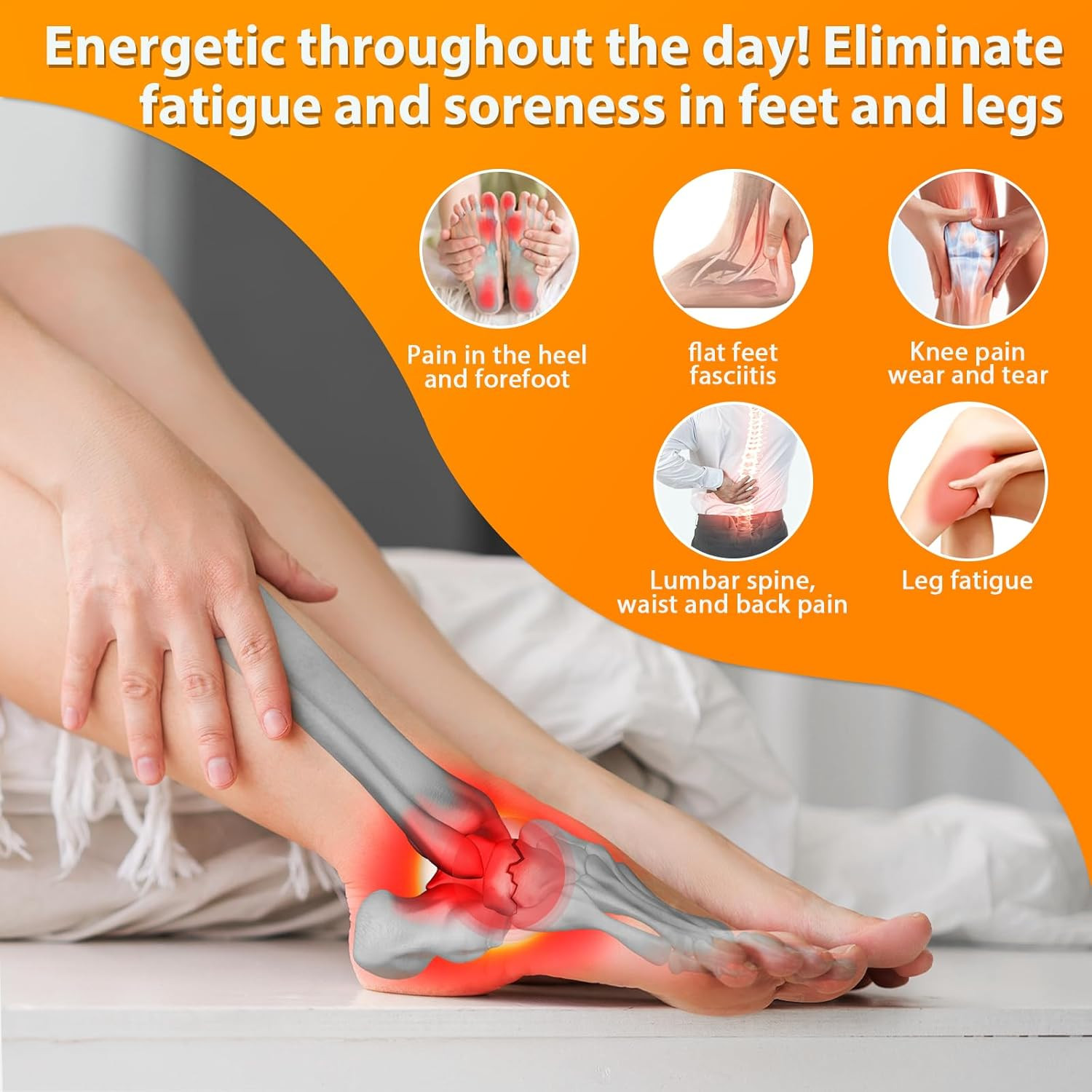 Work Boot Insoles for Standing All Day, High Arch Support Orthotic Shoe Inserts