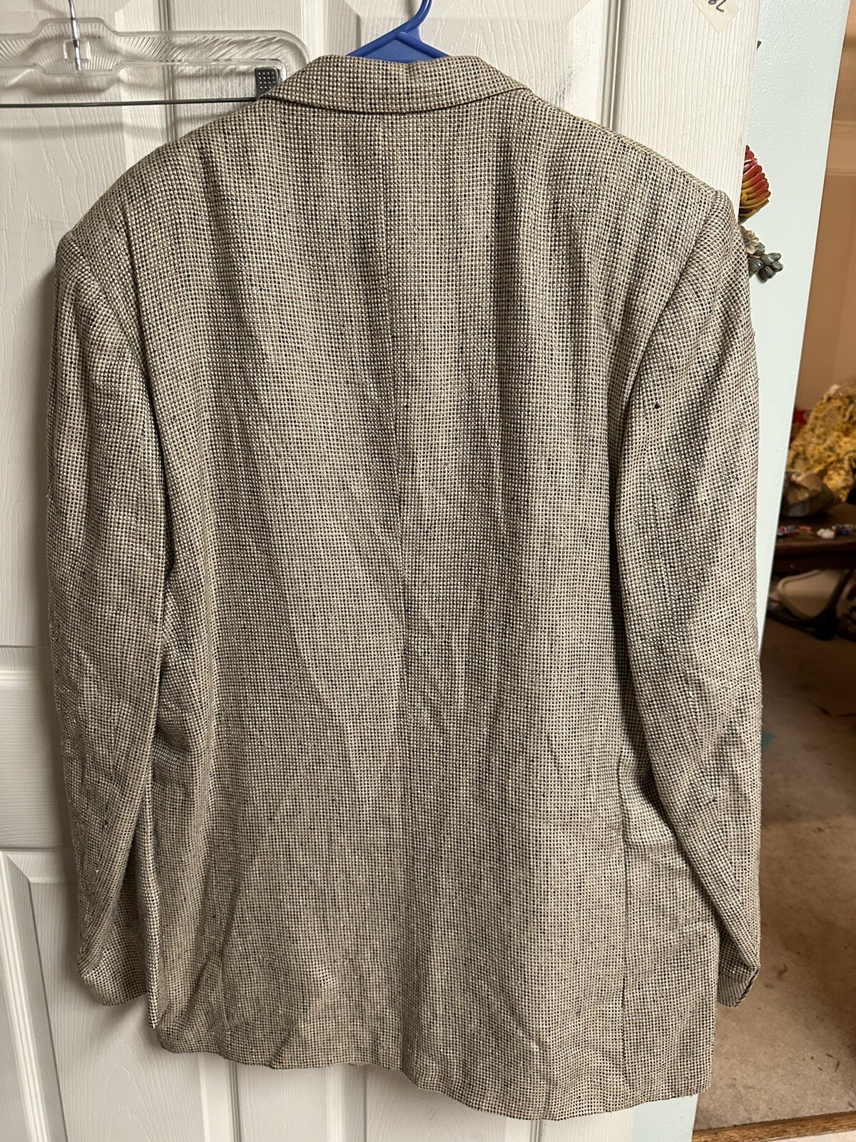 NWT E DE SIMONE SPORT COAT jacket silk Tweed handmade Italy 52xl Vnt Tan Beige