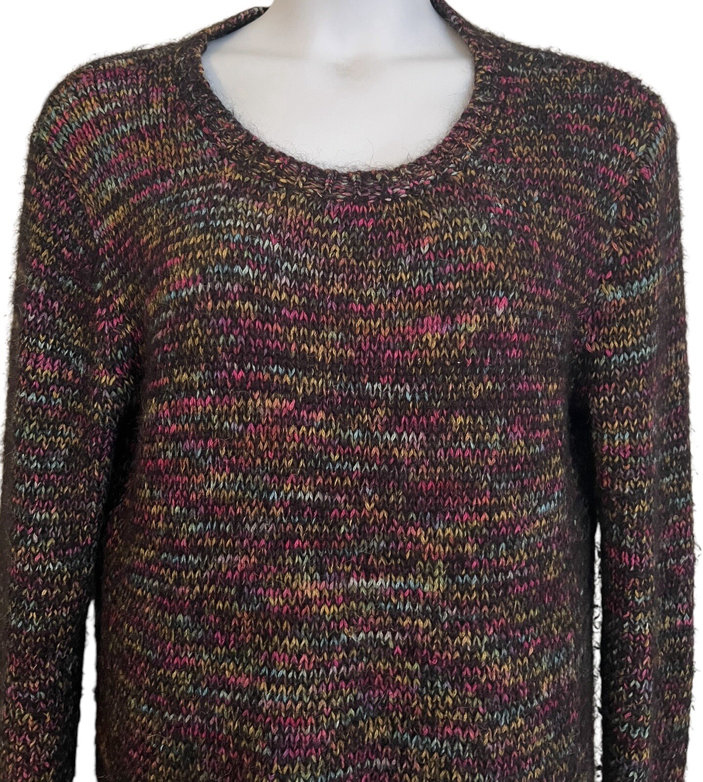 Invisible World Women’s Multicolor Sweater Sz XL Alpaca Wool Handmade In Peru