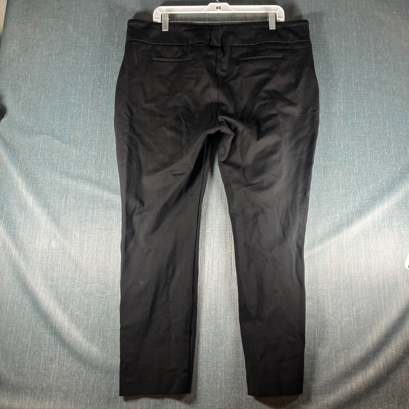 Dalia Womens Pants Size XL Black Rayon Curvy Straight Leg Elastic Waist Pull On