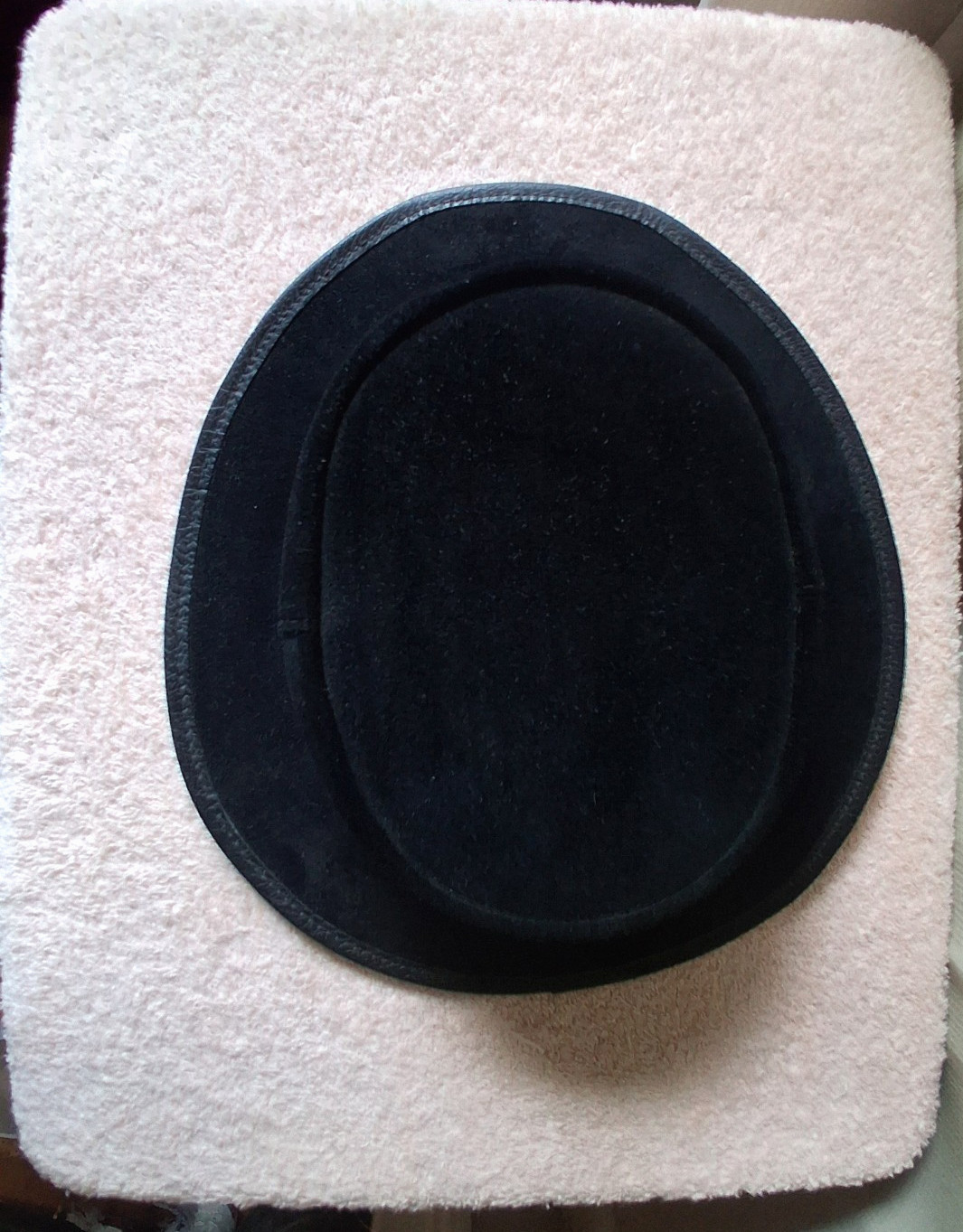 Vintage Winfield Cover Company Black Leather/Suede Hat Cowboy Western Adult S