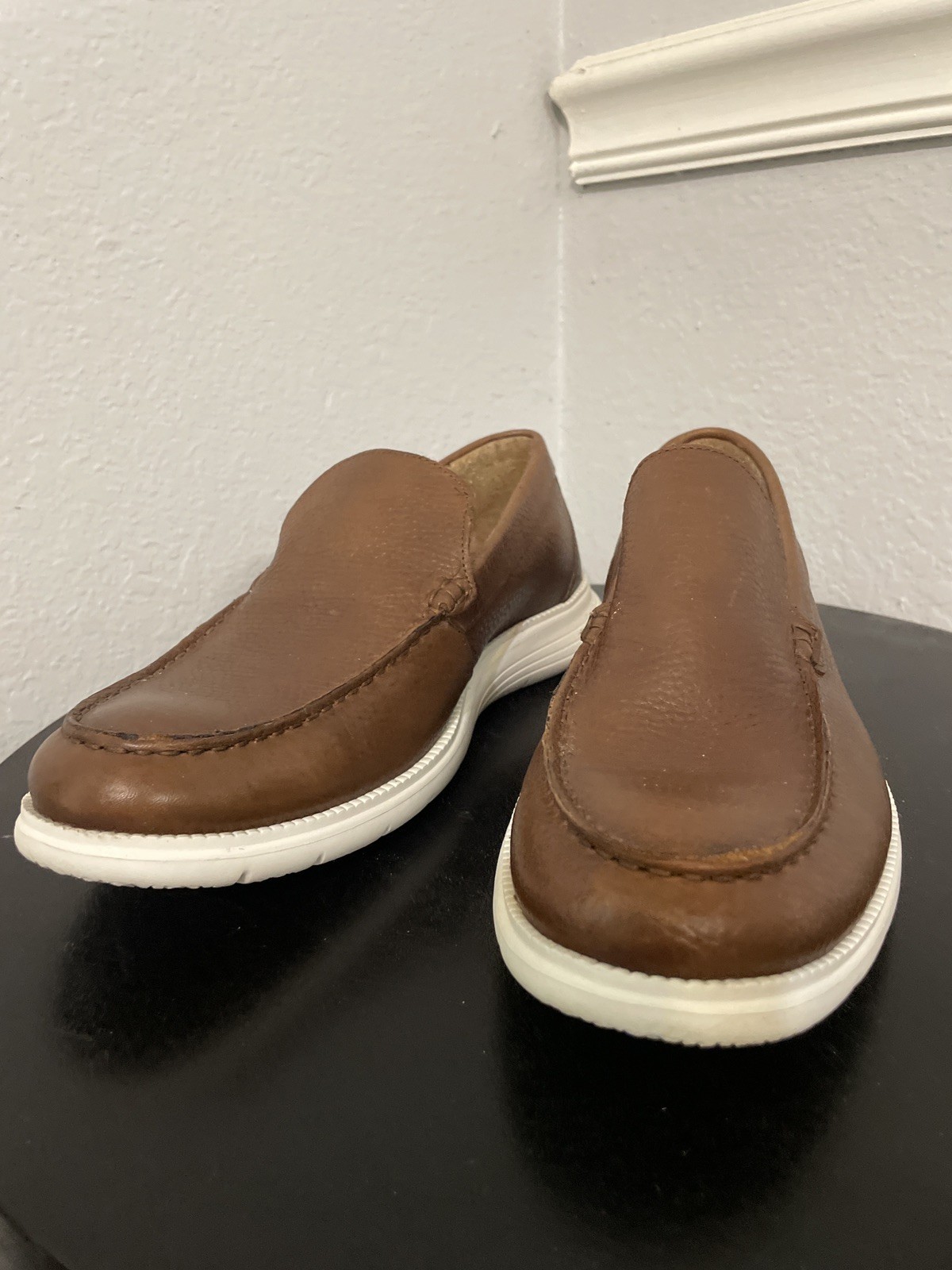 Stafford Men’s Brown Leather Slip-On Loafers Size 10.5M