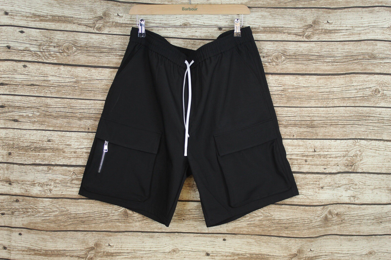 The Couture Club Mens Panelled Cargo Shorts Black XL Summer