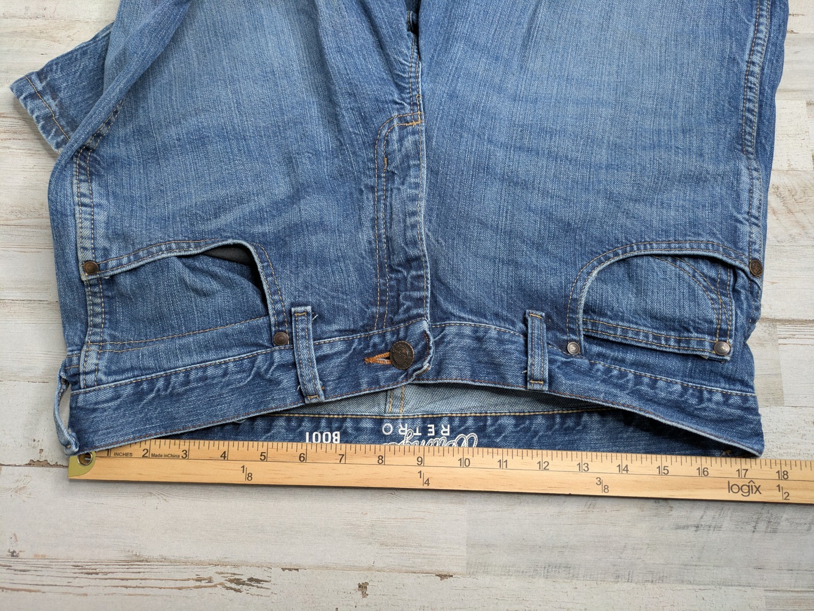 Wrangler Retro Jeans Mens 34×36 Relaxed Boot Cut Cowboy Denim Rodeo WRT20TB Blue
