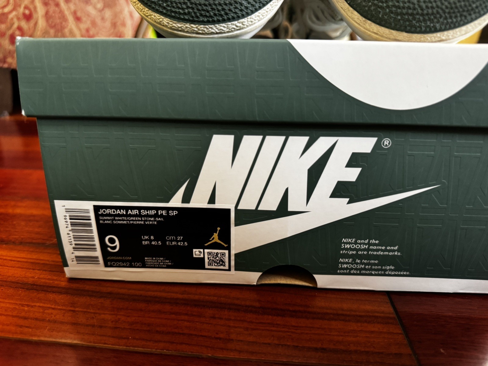 Nike Jordan A Ma Maniere Air Ship PE SP Men Size 9 Summit White Green FQ2942 100