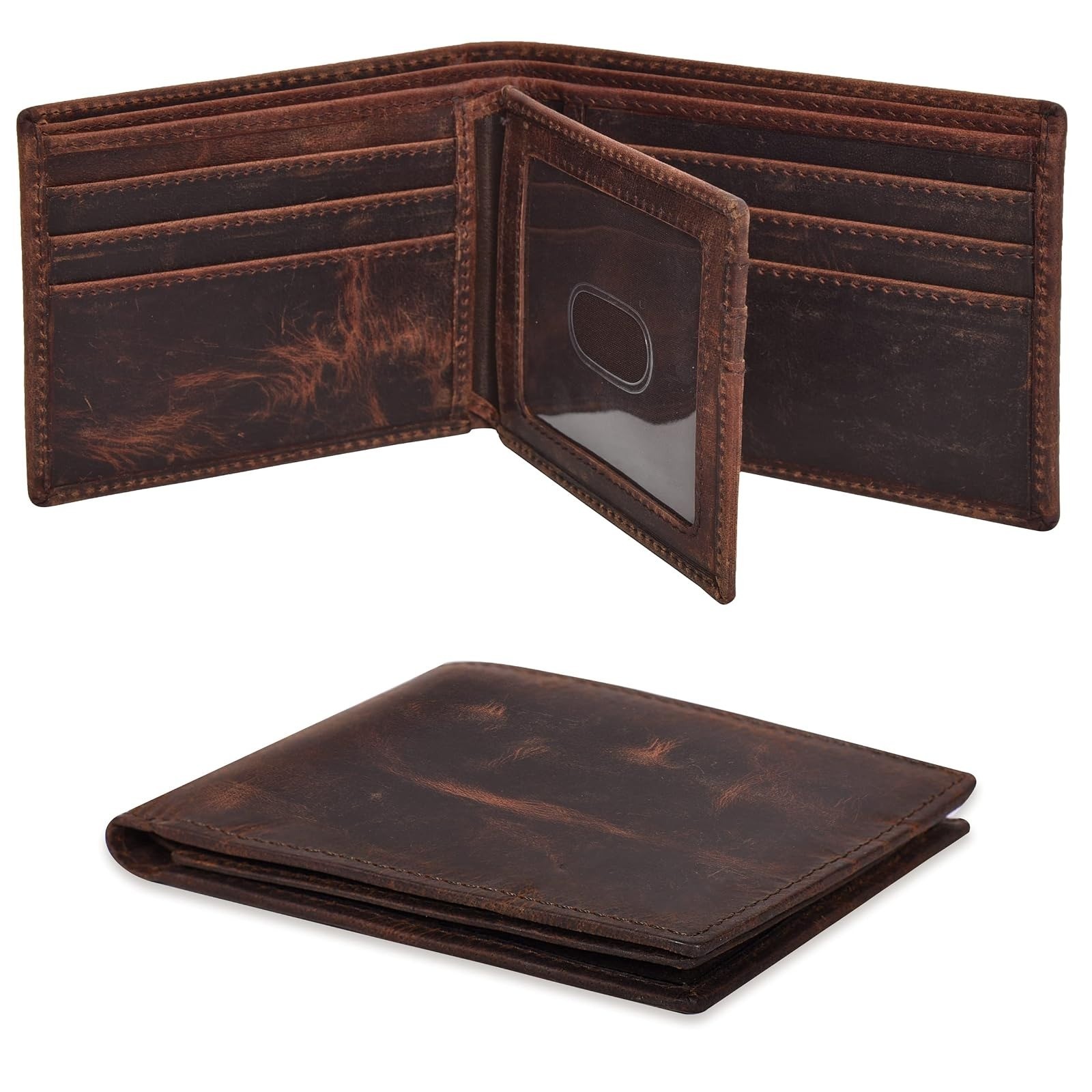 Leather RFID Bifold Wallet for Men – Minimalist Front Pocket Gift