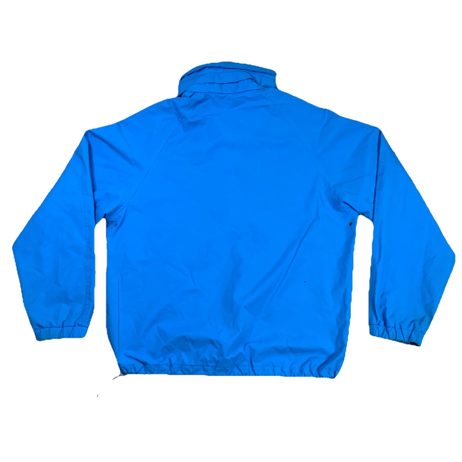 VTG Eddie Bauer Mens Medium Blue Pullover 1/4 Zip Jacket Camping Outdoors 90s