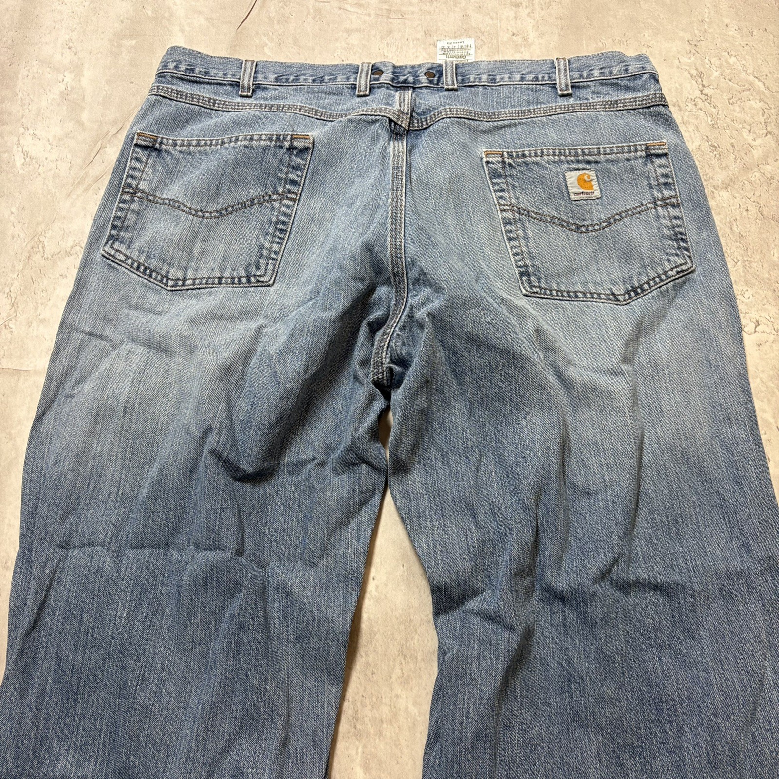 Carhartt B189 LVN Carpenter Jeans 42×30 Loose Fit Workwear Denim Utility
