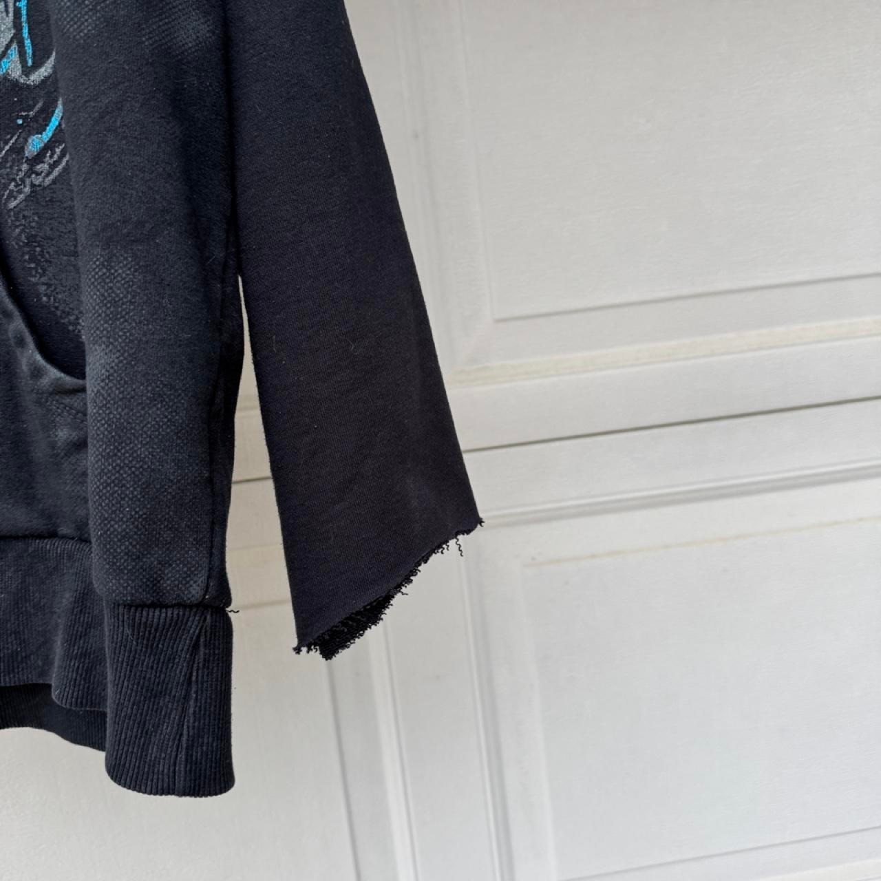 BLACK 00s AVIREX WING GRAPHIC ZIP UP HOODIE