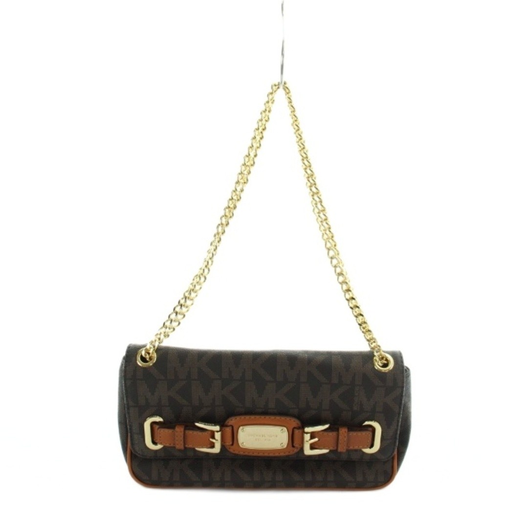 Michael Kors Shoulder Bag Crossbody Leather PVC Logo Gold Hardware Total Used b9