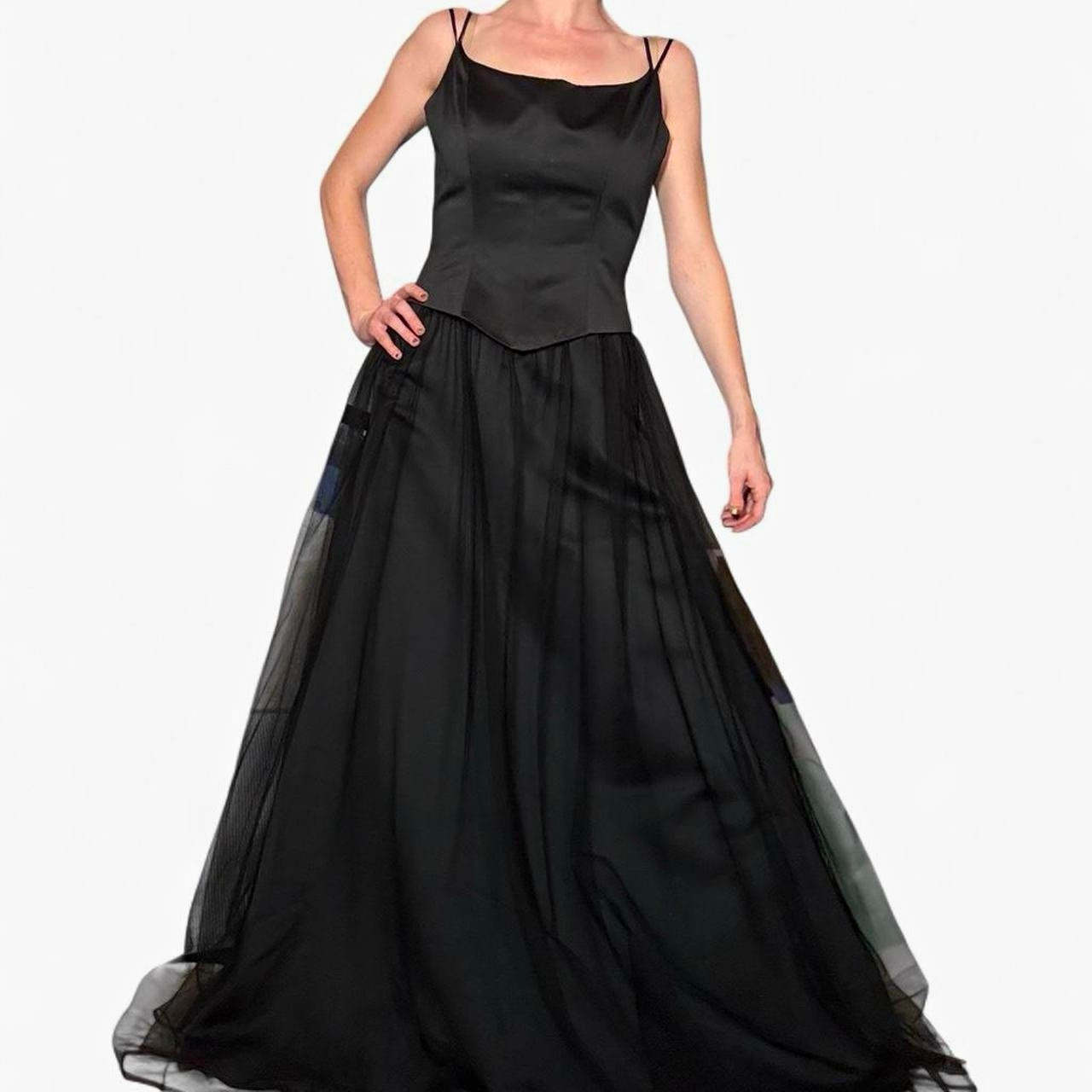 Vintage Black tulle and satin prom dress from brand B2